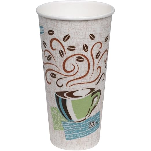 Dixie PerfecTouch 20 oz Paper Coffee Cups By GP PRO, Coffee Haze Design - Image 4