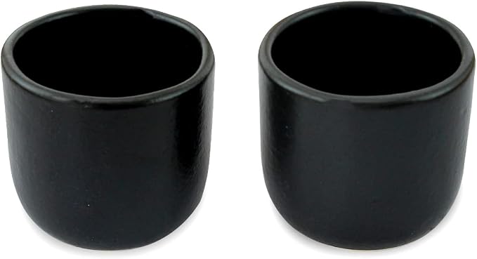 roro Handcrafted Matte Black Ceramic Tea & Coffee Sipper Cups, 8 oz - Image 2