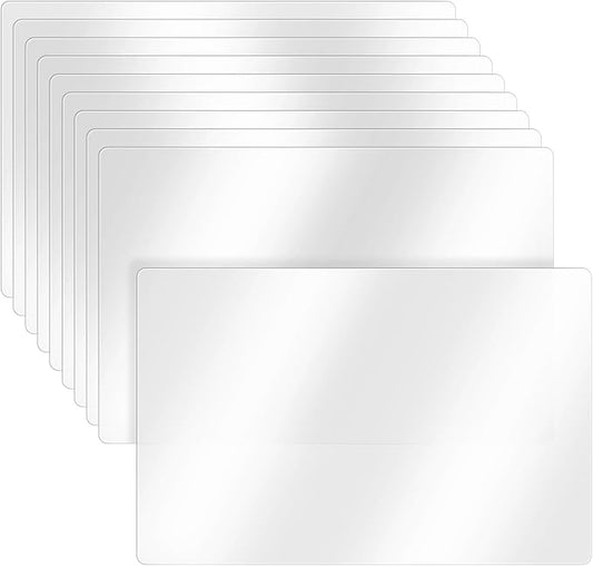 Tecmisse 10 PCS Plastic Placemat Heat Resistant Washable Table Mats, Clear Placemats for Table, Dining, Kitchen, Crafting and Shelf Liner, 17 x 11 Inch