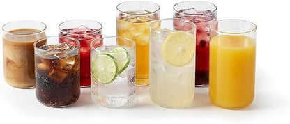 Stone Lain Celina Drinking Glasses Set of 8 – 4 Tall 16.9 oz & 4 Short 12 oz by Unknown