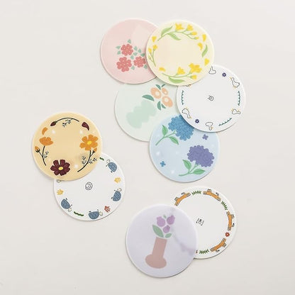 FLT Silicone Colorful Coaster Set of 3, Non-Slip Drink Mat, Cute and Unique Printed Design (Made in Korea) (White - Animal)