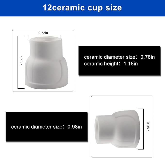#12 Ceramic White TIG Welding Cup - Image 3