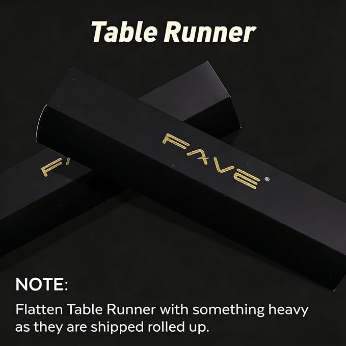 FAVE Gold Table Runner 36 Inches Flower Shaped Dining Table Runner | Waterproof - Image 8