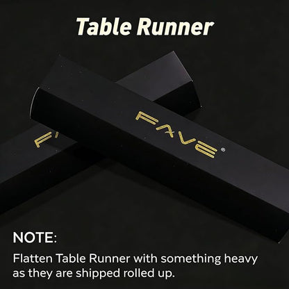 FAVE Gold Table Runner 36 Inches Flower Shaped Dining Table Runner | Waterproof - Image 8