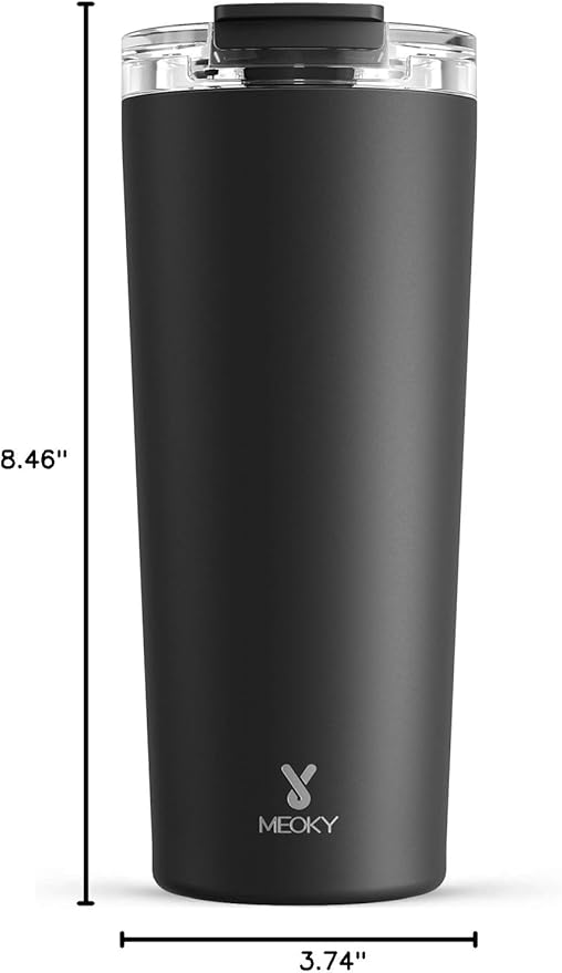 Meoky 24 oz Insulated Travel Coffee Mug: Leak Proof Lid, Night | Stainless - Image 9