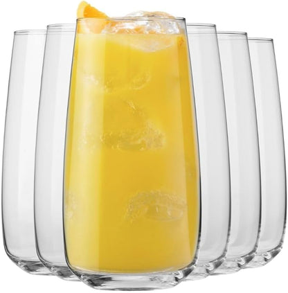 Krosno glasses for water, iced tea Elegant design | Set of 6 | Capacity 23.7 Fl by Krosno