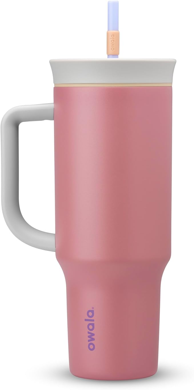 Owala Tumbler Stainless Steel Water Bottle 40 oz Yoga Rose | 2-in-1 Sip-or-Swig by Unknown