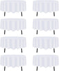 8 Pack White Round Tablecloth 60 Inch White Table Cloth (Fits 20-48 Inch Tables) Stain and Wrinkle Resistant Reusable and Washable Polyester Fabric for Buffet Wedding Party and Banquet