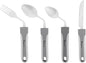 Restaurantware Adaptive Cutlery 1 Set 9.84 x 5.12 x 1.57 Inches Stainless Steel Ergonomic Utensils Non-Slip Wide-Handle Gray Utensils For Arthritis And Limited Mobility