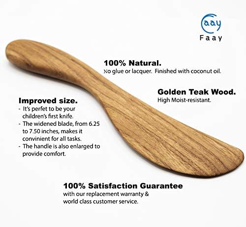 FAAY 7.5" Butter Spreaders, Eco-Friendly Condiment and Sandwich Knife from 100% - Image 2