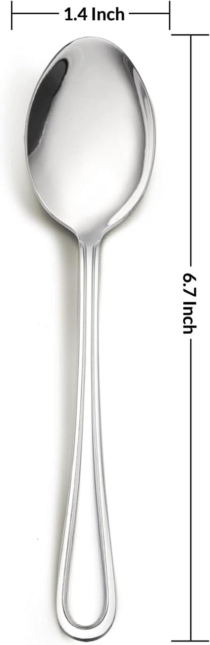 Teaspoon Set of 12, E-far 6.7 Inch Stainless Steel Spoons - Image 2