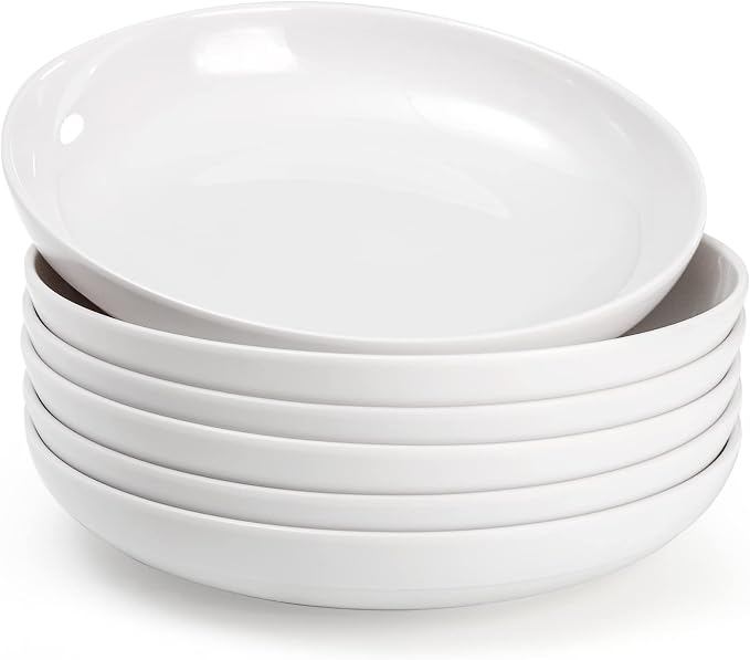 Fasmov Melamine Pasta Bowls, 6 Pack 9 inches 30 Oz Large Salad Serving Bowls by Fasmov