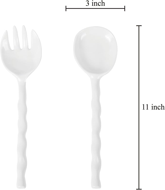 UP Wave Handle Melamine Salad Servers, Serving Utensil Set, Includes Serving - Image 6