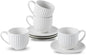 Hasense Porcelain Cappuccino Cups and Saucers Set of 4, Mugs Set by Hasense