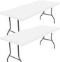 Spandex 6 Foot Rectangle Table Cloth 2 Pack, Elastic Fitted Tablecloths for Picnic, Stretch Washable Patio Table Cover for Outdoor, Camping, Banquet and Parties (White, 36"x72")