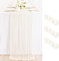 3 Pack Ivory White Cheesecloth Table Runner Rustic Gauze Centerpiece | by MLMC