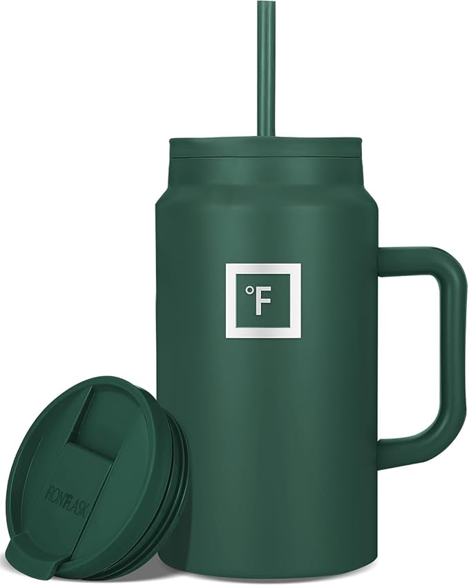 IRON °FLASK Co-Pilot Insulated Mug w/Straw & Flip Cap Lids by IronFlask