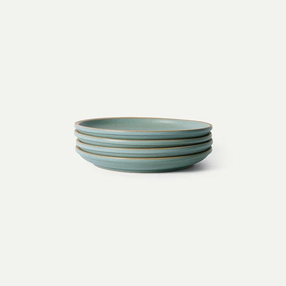 MORA Large Plates Set of 4, 10.5 inch Ceramic Pottery Dinner Plates - Microwave, Oven and Dishwasher Safe - Iris