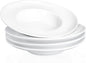 Pasta Plates with Rim 6.8 oz, Soup Bowl Pasta Bowl Set of 4, White Shallow Bowl Plate, Ceramic Wide Rimmed Soup Bowl, Best choice for high-end restaurants, hotels, and foodies, 9.2 Inch