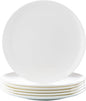 Fine Bone China Dinner Plates 6-Piece, Flate Plate, Pasta Plate 10.75 Inches, Fine Glaze With Pure White Color Sturdy and Durable, Thin Thickness and Light Weight, Microwave and Dishwasher Safe
