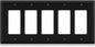 ELEGRP 5-Gang Decorative Wall Plates, Standard Size 4.52" H x 10.03" L Unbreakable Thermoplastic Faceplate Cover for Decorator Receptacle Outlet Switch, UL Listed (1 Pack, Glossy Black)