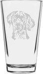 Drentsche Patrijshond Custom Personalized Dog Themed Etched All Purpose 16oz Pint Glass
