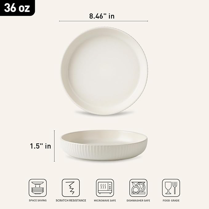 famiware Starlight Large pasta bowls set of 4, Serving Bowls - Image 7