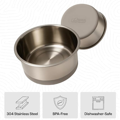 GORILLA GRIP Dog Bowls, Food Grade 304 Stainless Steel, Holds 6 Cups Each Food - Image 6