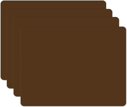 Silicone Placemats, Food-Grade Non-Slip Waterproof, Dining, Stain Resistant, Countertop Protector, Kitchen Counter Mat, Heat Resistant, Baking mat Dishwasher Safe (15.7x11.8Inch-4pack, Coffee)