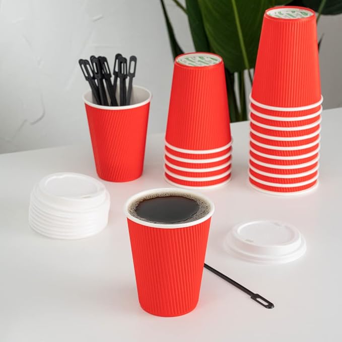 Restaurantware Coffee Cups 500 Pack of 12 oz Ripple Wall Insulated Coffee Cups - Image 7
