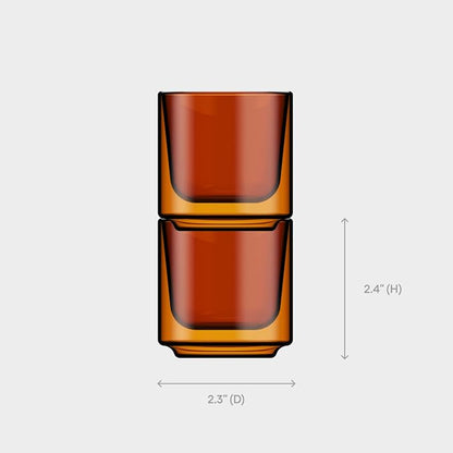 Terra Kaffe Sienna Picco 3 oz Double-Walled Espresso Glasses – Borosilicate - Image 2