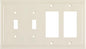 Henne Bery Modern Edge Decorative Wall Plate Switch Plate Outlet Cover, Durable Solid Zinc Alloy (Double Toggle/Double Decorator, Light Almond)