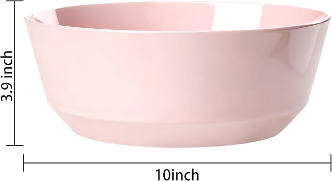8 Pack Pink Serving Bowls for Easter | 128oz Heavy Duty Disposable Plastic Bowls - Image 2