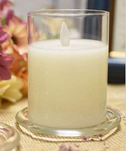 2 Pack Glass Candle Holder 3" Clear Beautiful Transparent Round Candle Plate - Image 3