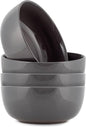 Elanze Designs Bistro Glossy Ceramic 6.5 inch Dinnerware Bowls Set of 4 by ElanzeDesigns