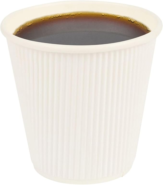 Restaurantware 8 Ounce Double Wall Disposable Coffee Cups, 500 Insulated White by Restaurantware