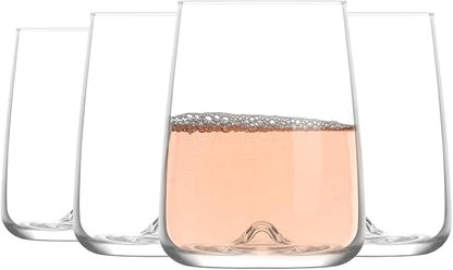 LAV Terra 4-Pack Beverage Glasses – 20 fl oz Durable Highball Glasses, Classic Tall Drinkware Set for Cocktails & Cold Drinks