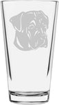 Cane Corso Dog Themed Etched All Purpose 16oz Pint Glass