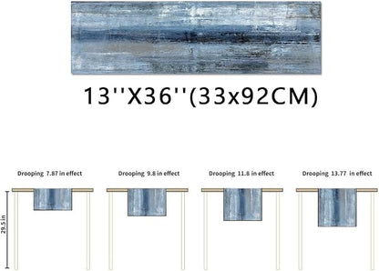 Blue Grey Table Runners Modern Art Farmhouse Linen Table Runners Dresser - Image 7