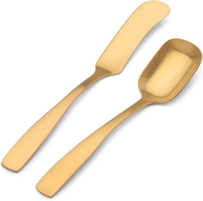 O.C.E. 5-Piece Matte Gold Serving Flatware Silverware Set, Utensil Set of - Image 4