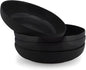 Elanze Designs Bistro Glossy Ceramic 8.5 inch Shallow Pasta Dinner Bowls Set of by ElanzeDesigns