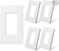 ELEGRP Matte White 1-Gang Screwless Decorative Wall Plates, Standard Size Unbreakable Thermoplastic Faceplate Cover for Decorator Receptacle Outlet Switch, UL Listed (5 Pack)