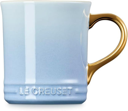 Le Creuset Stoneware Vancouver Mug, 14 oz., Coastal Blue/Gold Metallic Handle - Image 4