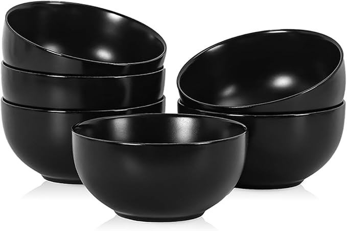 Selamica Ceramic Ice Cream Bowls, 12 oz Small Bowls Set of 6, 4.7 Inch Ceramic by Selamica