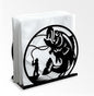 Fishing Decorative Black Metal Napkin Holder for Table, 5.3" x 4.9" x 1.9" Fisherman Fish Standing Napkin Holder for Home Kitchen Restaurant Picnic Party Coffee Bar Dining Room