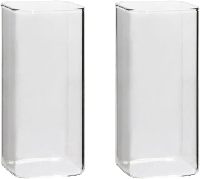 Tupalizy Square Glass Cups Tumbler Highball Drinking Glasses by Tupalizy