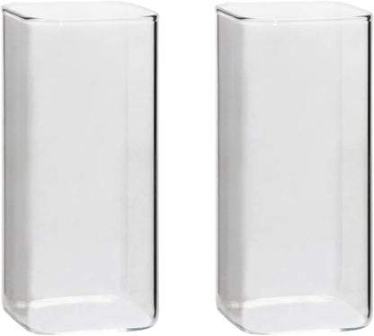 Tupalizy Square Glass Cups Tumbler Highball Drinking Glasses by Tupalizy