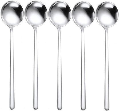 Spoons Silverware Set 5-Pack Korean Spoon,7.7 Inch 18/8 Stainless Steel Table Soup Spoons for Home, Kitchen, or Restaurant Flatware Set, Dishwasher Safe