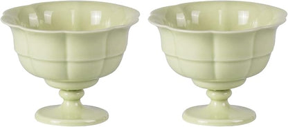 KAMMAK Tea Cup, 3oz Small Tea Cups Set of 2, Reed Green Porcelain Tea Cups by KAMMAK