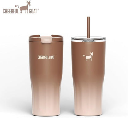 CHEERFUL GOAT Ceramic Lined Coffee Travel Mug – Stainless Steel Travel Coffee - Image 9